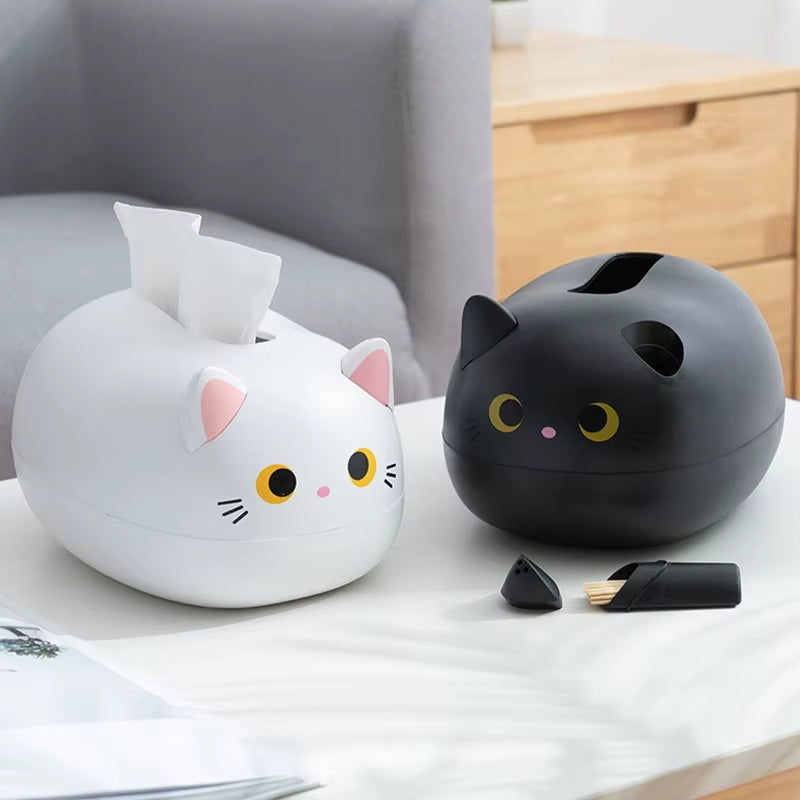 Bathroom Tissue Holder Cat Tissue Box Livingroom Napkin Storage Box Kitchen Paper Container Desktop Toilet Paper Holder